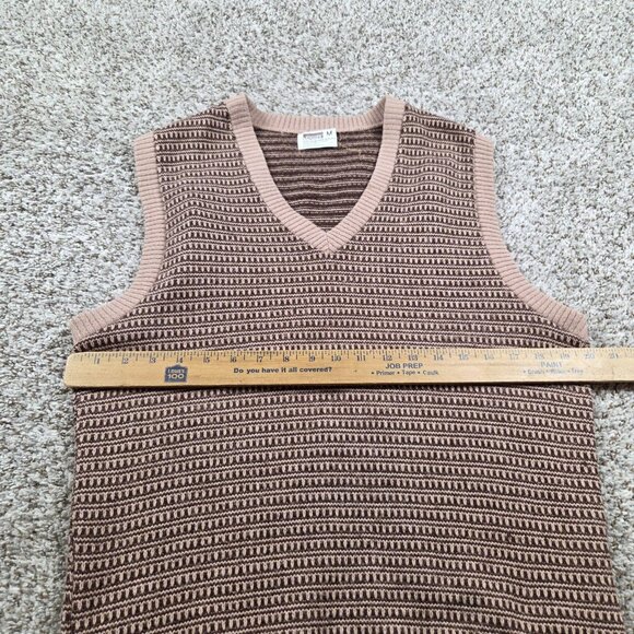 Vintage Montgomery Ward Sweater Vest Mens Medium Brown 100% Acrylic Knit - Picture 3 of 6